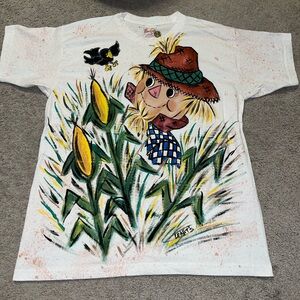 One Size Fits All White Scarecrow Tshirt